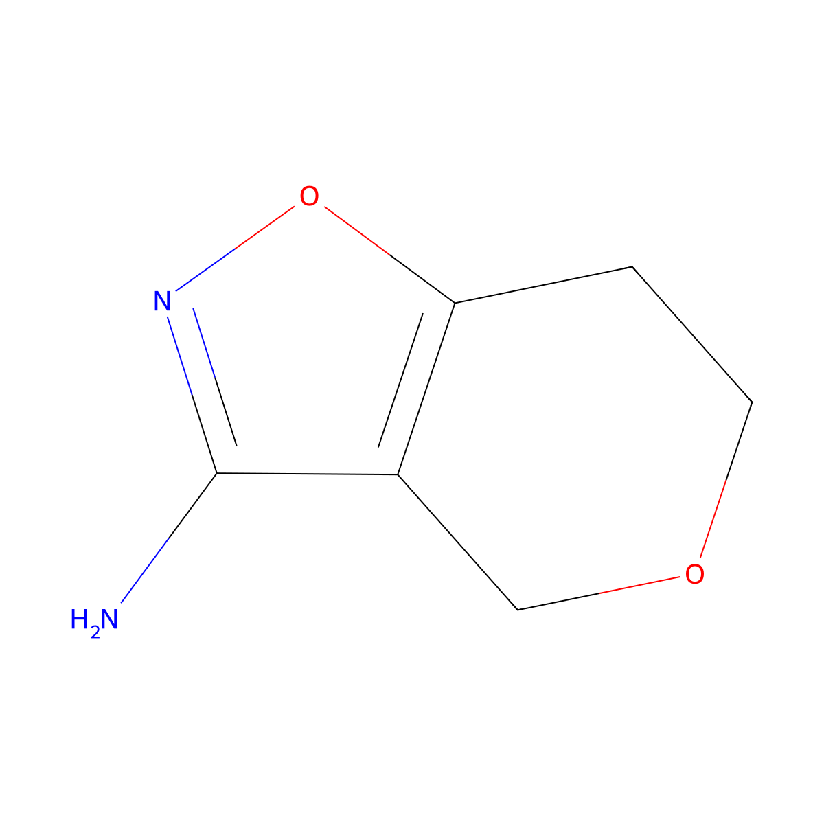 4H,6H,7H-pyrano(3,4-d)(1,2)oxazol-3-amine molecular structure, CAS 1368125-56-7
