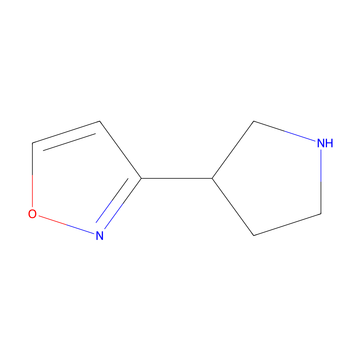3-(Pyrrolidin-3-YL)-1,2-oxazole molecular structure, CAS 1368127-11-0