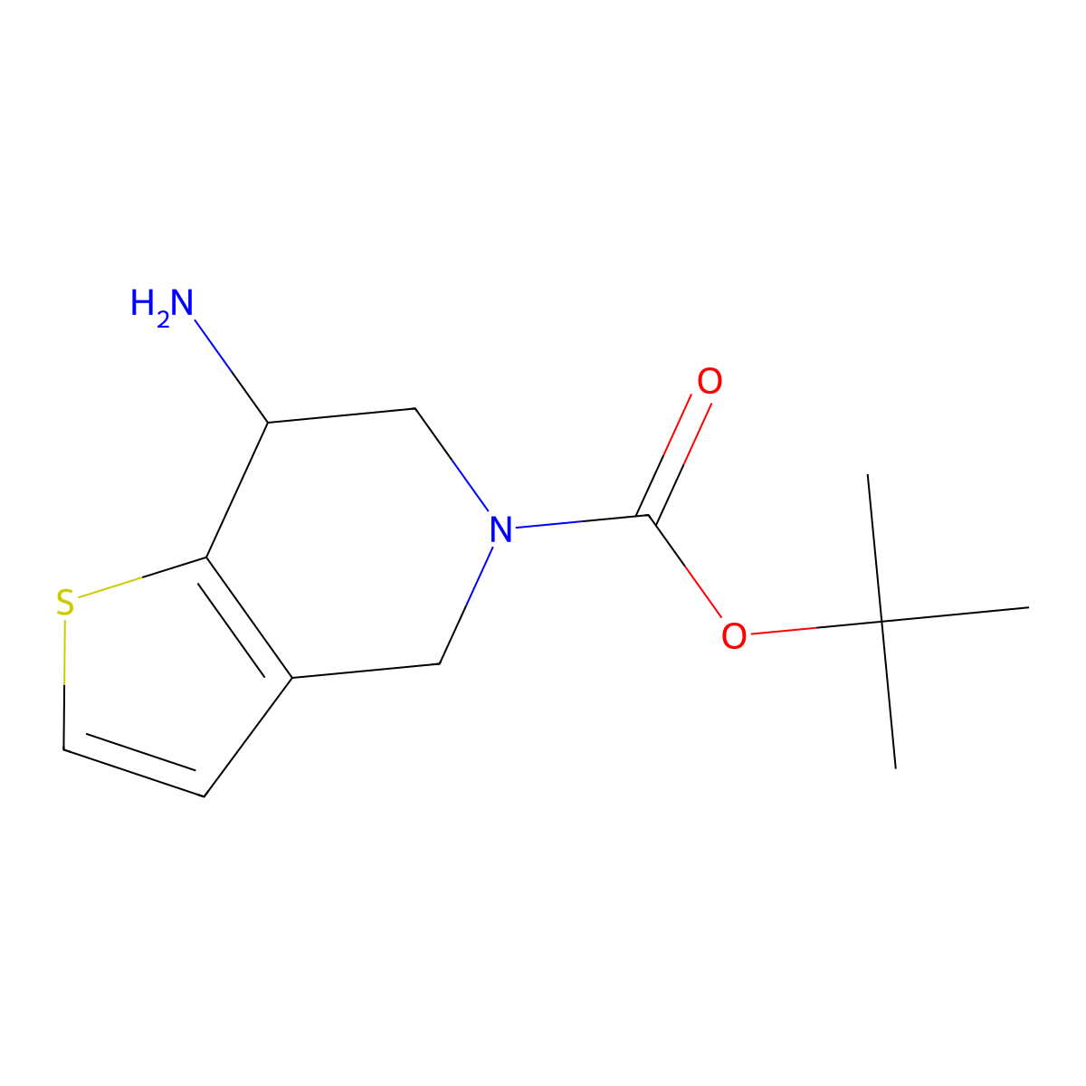 tert-Butyl 7-amino-6,7-dihydrothieno[3,2-c]pyridine-5(4H)-carboxylate molecular structure, CAS 1368127-86-9