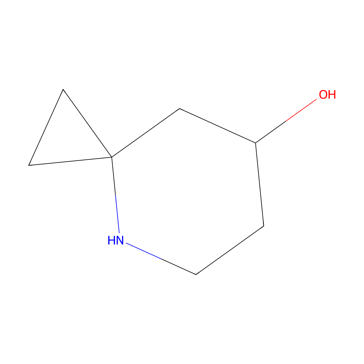 4-Azaspiro[2.5]octan-7-ol molecular structure, CAS 1368128-46-4