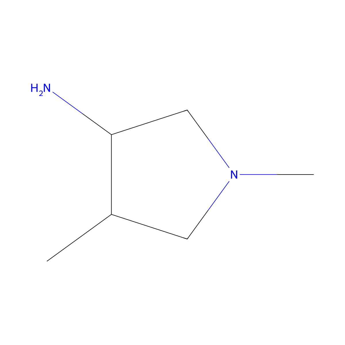 1,4-Dimethylpyrrolidin-3-amine molecular structure, CAS 1368129-80-9
