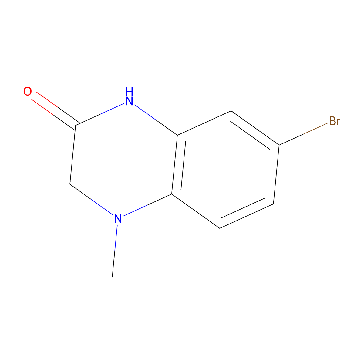 7-Bromo-4-methyl-1,2,3,4-tetrahydroquinoxalin-2-one molecular structure, CAS 1368131-86-5