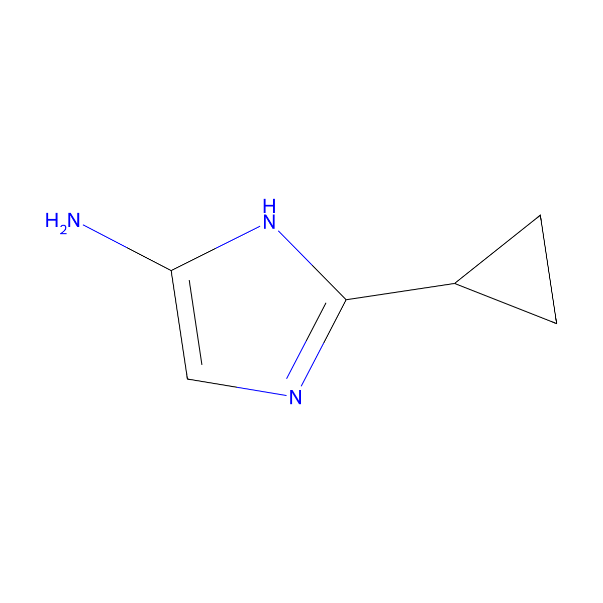 2-Cyclopropyl-1H-imidazol-5-amine molecular structure, CAS 1368133-05-4