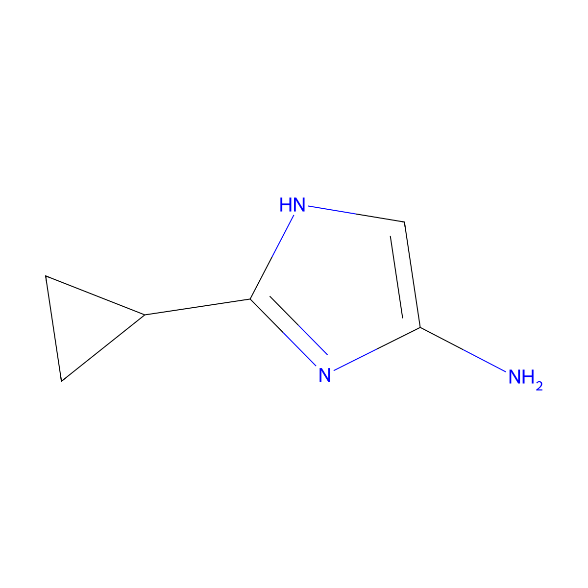 2-Cyclopropyl-1H-imidazol-5-amine molecular structure, CAS 1368133-05-4