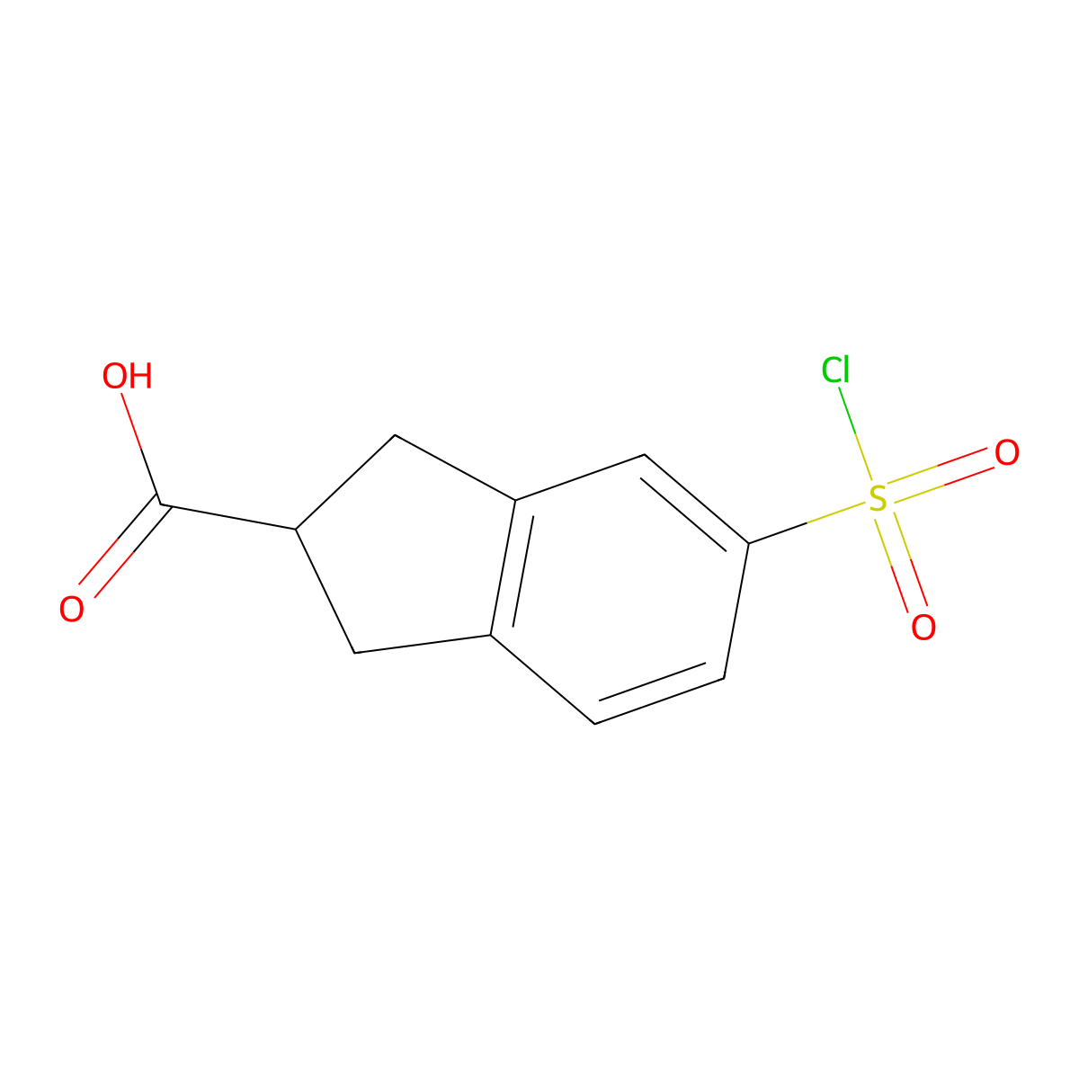 5-(chlorosulfonyl)-2,3-dihydro-1H-indene-2-carboxylic acid molecular structure, CAS 1368134-86-4