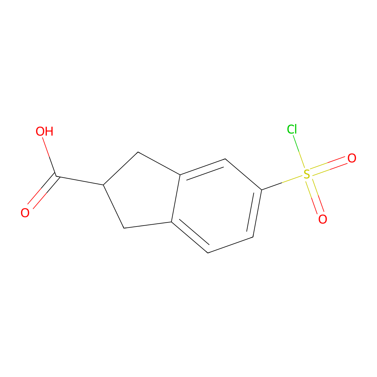 5-(chlorosulfonyl)-2,3-dihydro-1H-indene-2-carboxylic acid molecular structure, CAS 1368134-86-4