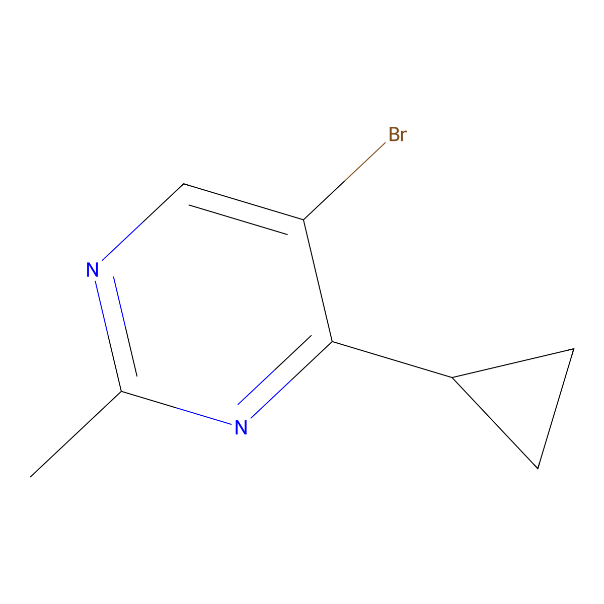 5-Bromo-4-cyclopropyl-2-methylpyrimidine molecular structure, CAS 1368136-82-6