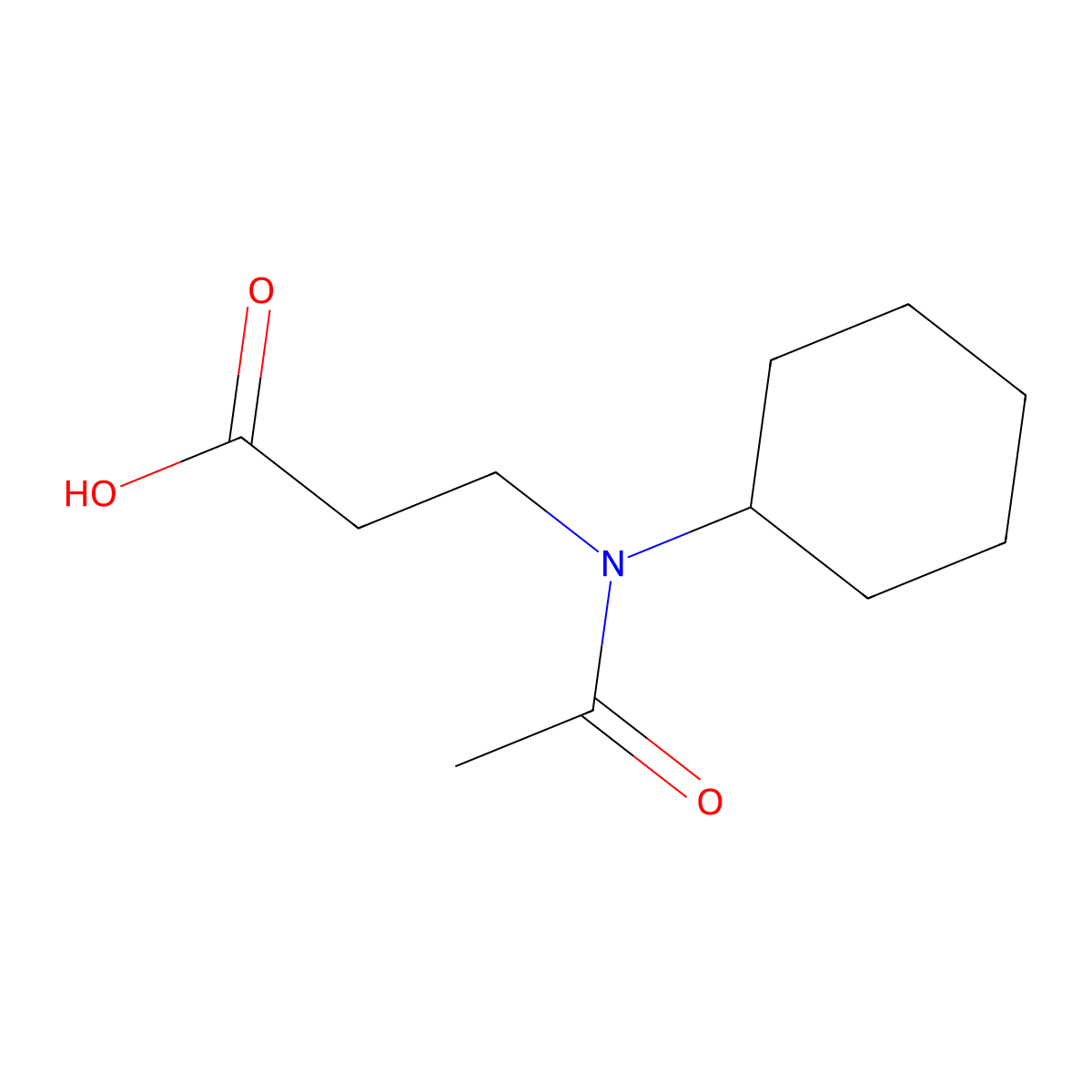 3-(N-cyclohexylacetamido)propanoic acid molecular structure, CAS 1368138-68-4