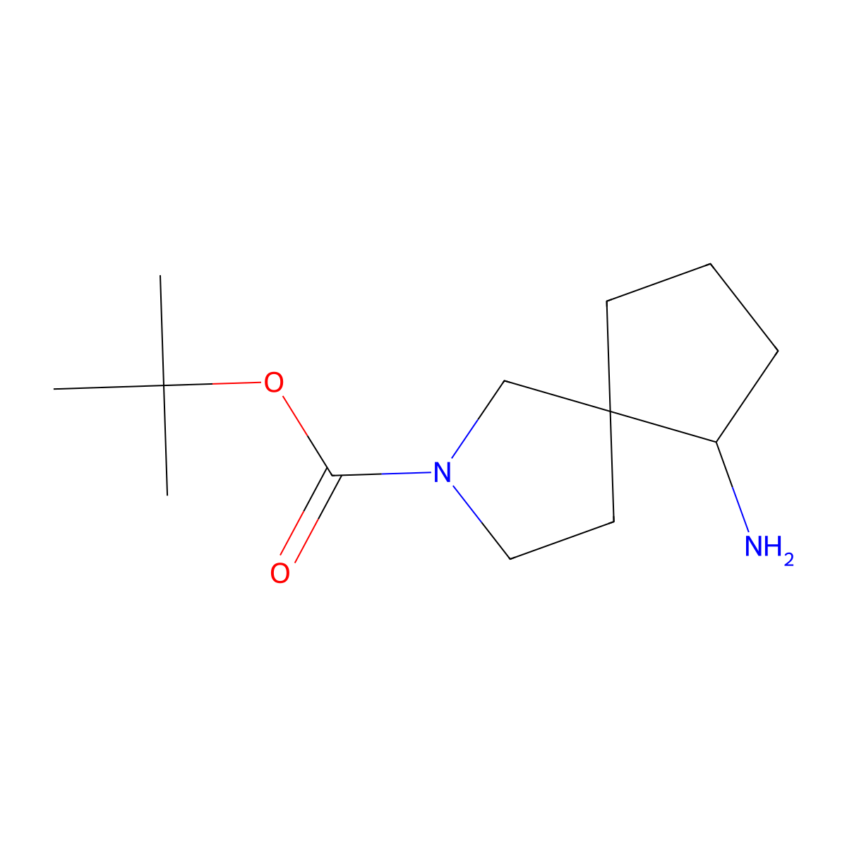 Tert-butyl 6-amino-2-azaspiro[4.4]nonane-2-carboxylate molecular structure, CAS 1368138-79-7