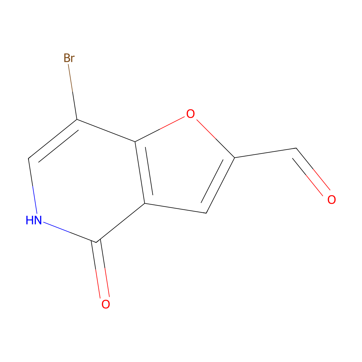 7-Bromo-4-oxo-4,5-dihydrofuro[3,2-c]pyridine-2-carbaldehyde molecular structure, CAS 1368138-87-7