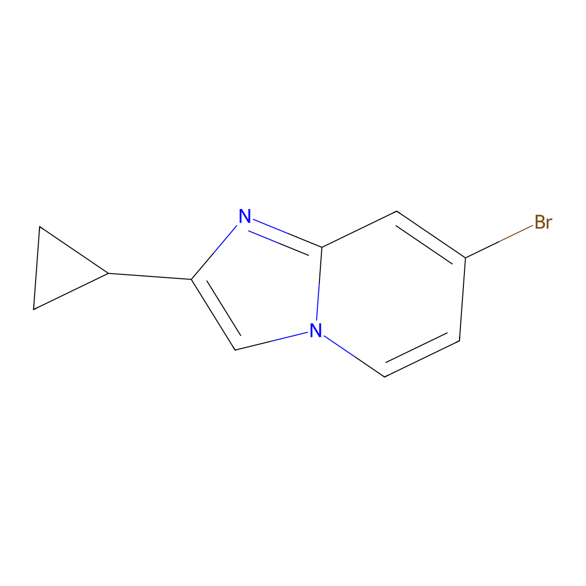 7-Bromo-2-cyclopropylimidazo[1,2-a]pyridine molecular structure, CAS 1368139-75-6