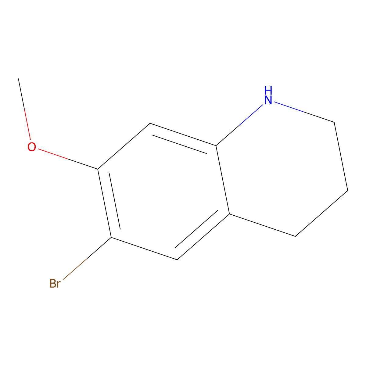 6-Bromo-7-methoxy-1,2,3,4-tetrahydroquinoline molecular structure, CAS 1368141-75-6