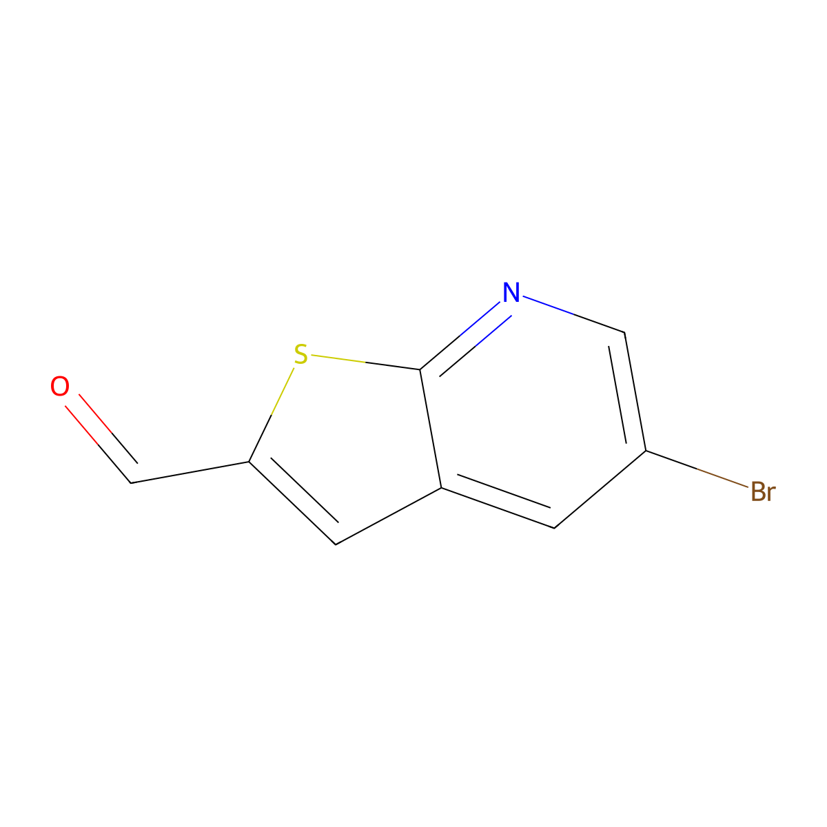 5-Bromothieno[2,3-B]pyridine-2-carbaldehyde molecular structure, CAS 1368141-97-2