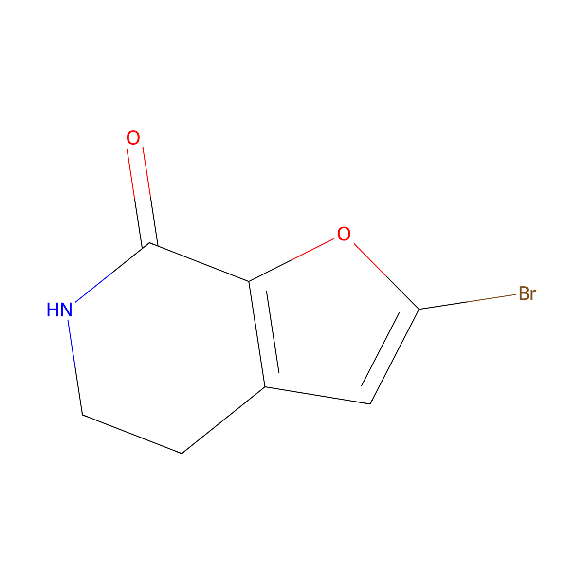 2-Bromo-5,6-dihydro-4H-furo[2,3-C]pyridin-7-one molecular structure, CAS 1368143-91-2