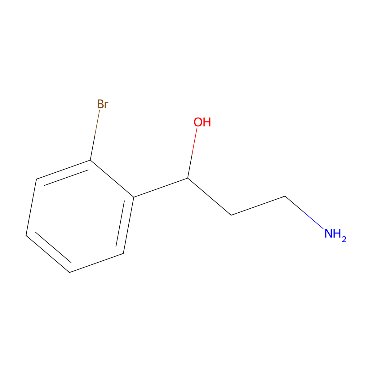 3-Amino-1-(2-bromophenyl)propan-1-ol molecular structure, CAS 1368144-30-2
