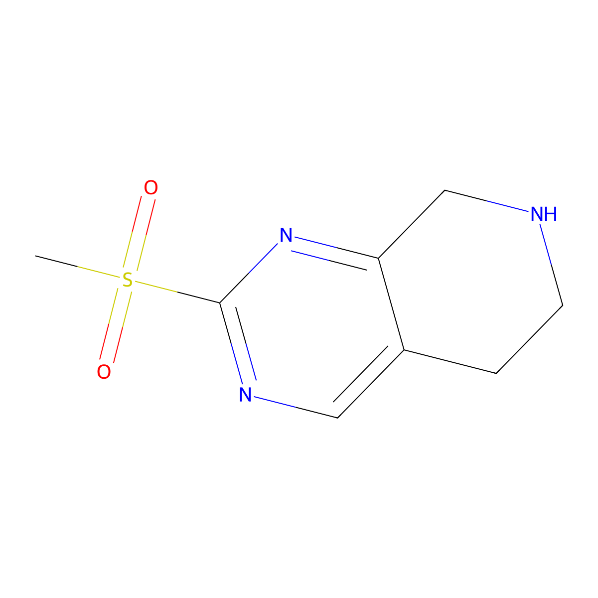 2-(Methylsulfonyl)-5,6,7,8-tetrahydropyrido[3,4-d]pyrimidine molecular structure, CAS 1368145-63-4