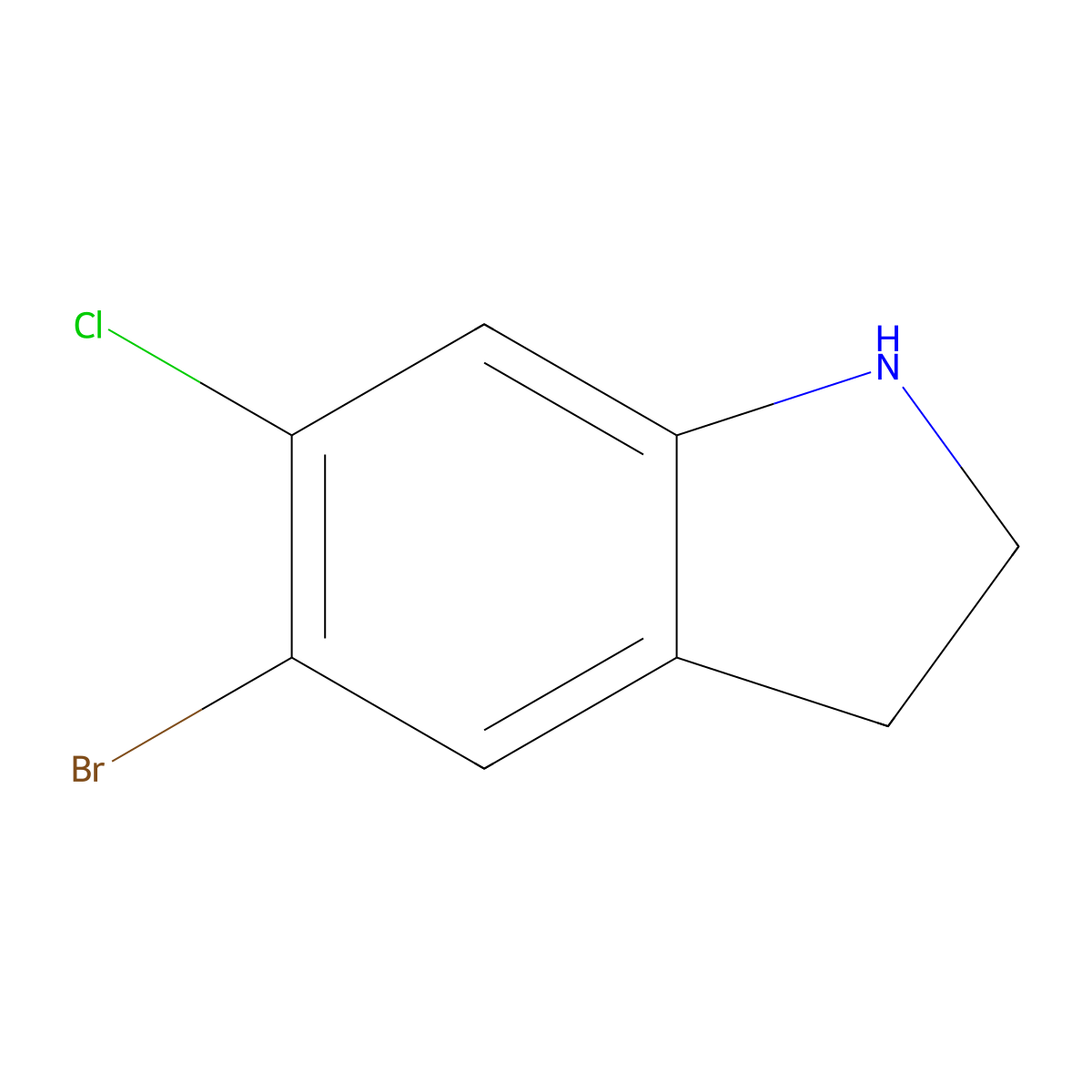5-Bromo-6-chloroindoline molecular structure, CAS 1368146-95-5