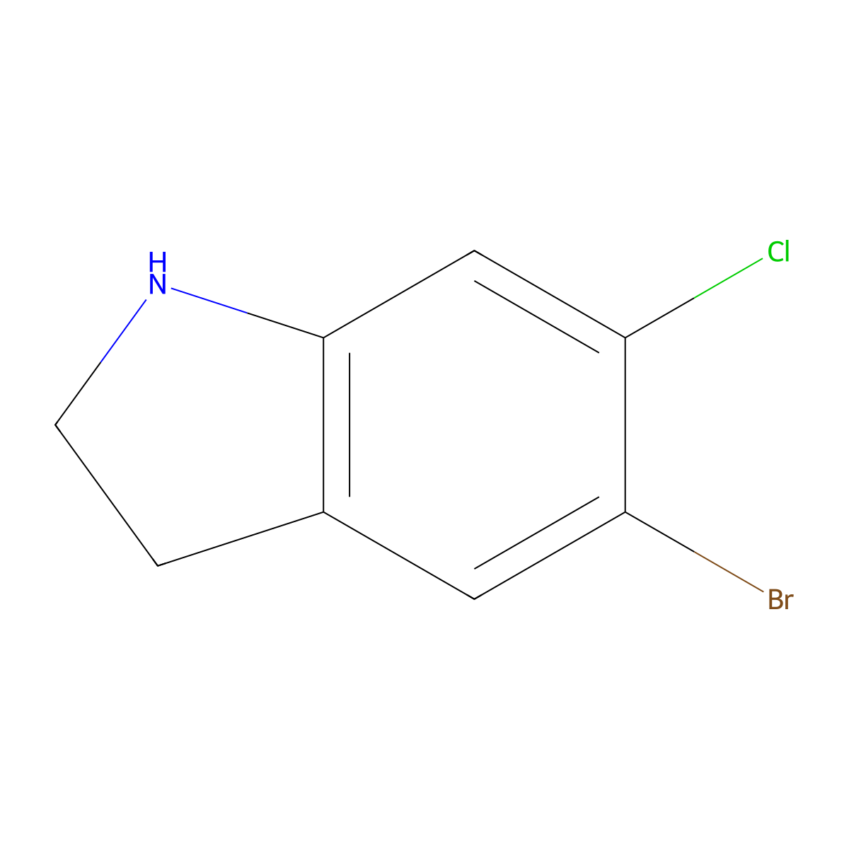 5-Bromo-6-chloroindoline molecular structure, CAS 1368146-95-5
