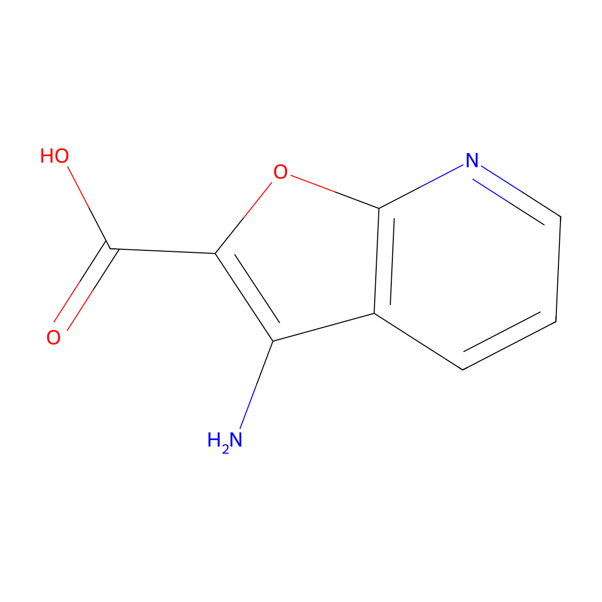 3-Aminofuro[2,3-b]pyridine-2-carboxylic acid molecular structure, CAS 1368147-72-1
