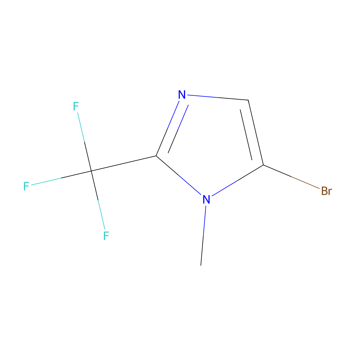 5-bromo-1-methyl-2-(trifluoromethyl)-1H-imidazole molecular structure, CAS 1368148-07-5