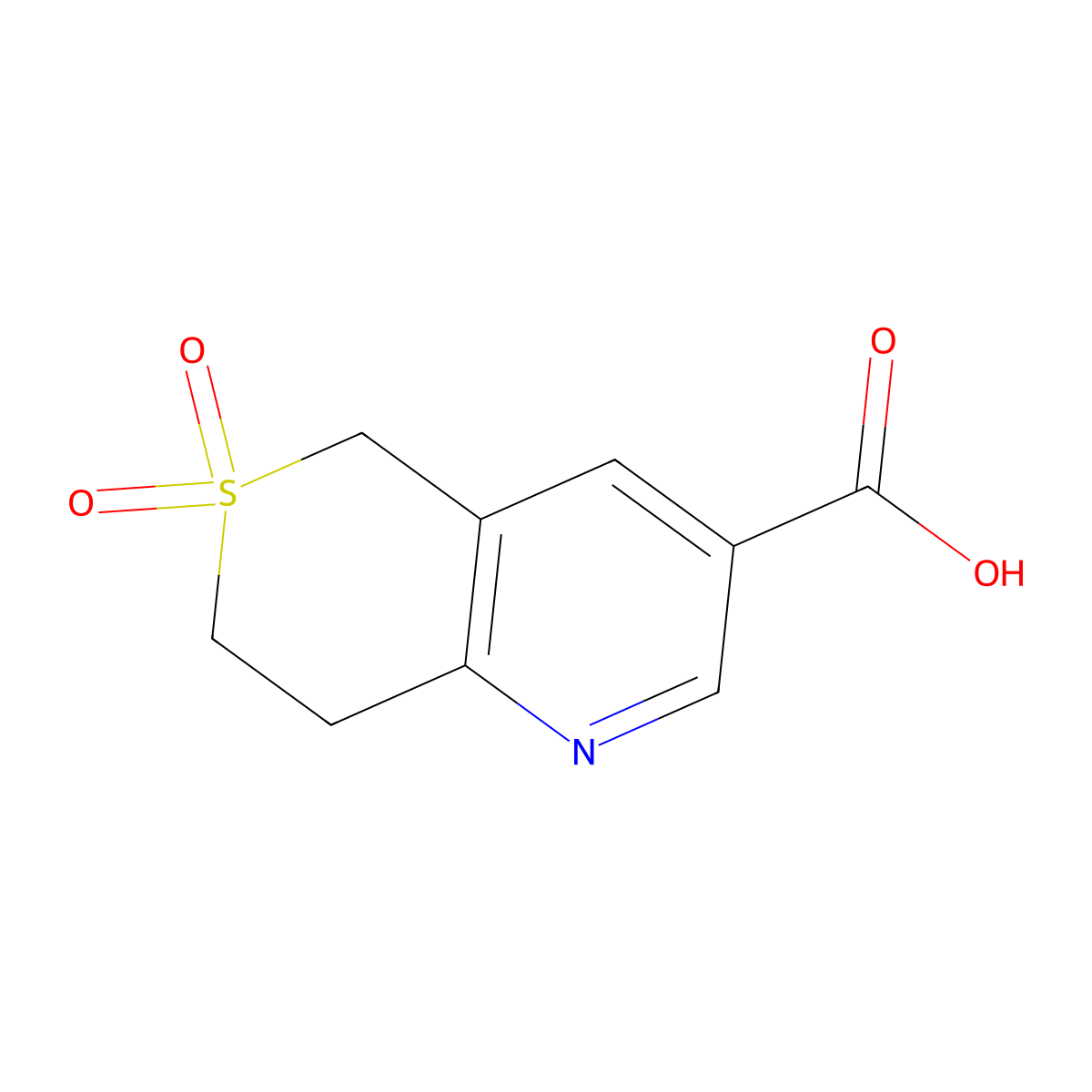 7,8-dihydro-5H-thiopyrano(4,3-b)pyridine-3-carboxylic acid 6,6-dioxide molecular structure, CAS 1368148-50-8
