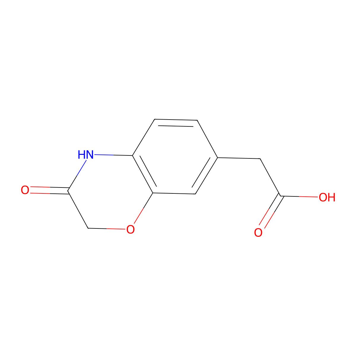 2-(3-Oxo-3,4-dihydro-2H-benzo[b][1,4]oxazin-7-yl)acetic acid molecular structure, CAS 1368148-71-3