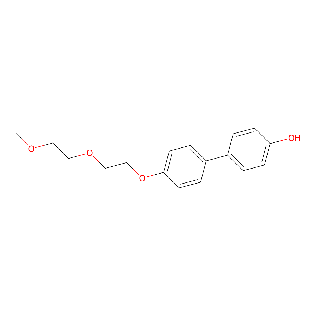 4'-[2-(2-Methoxyethoxy)ethoxy][1,1'-biphenyl]-4-ol molecular structure, CAS 136815-21-9