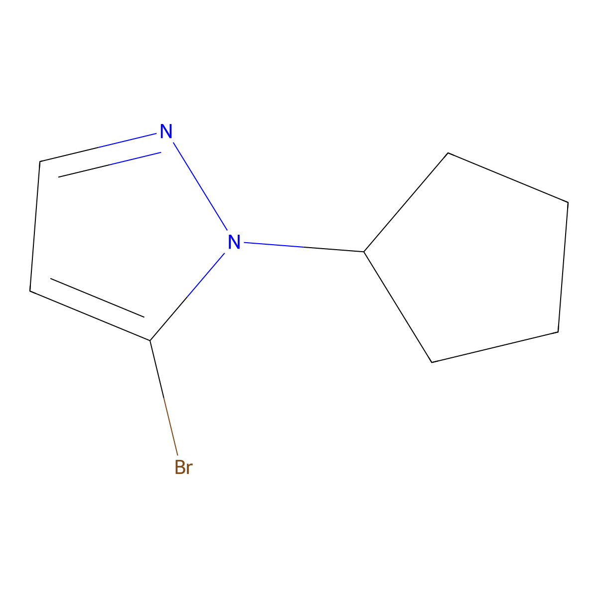 5-Bromo-1-cyclopentyl-1H-pyrazole molecular structure, CAS 1368151-58-9