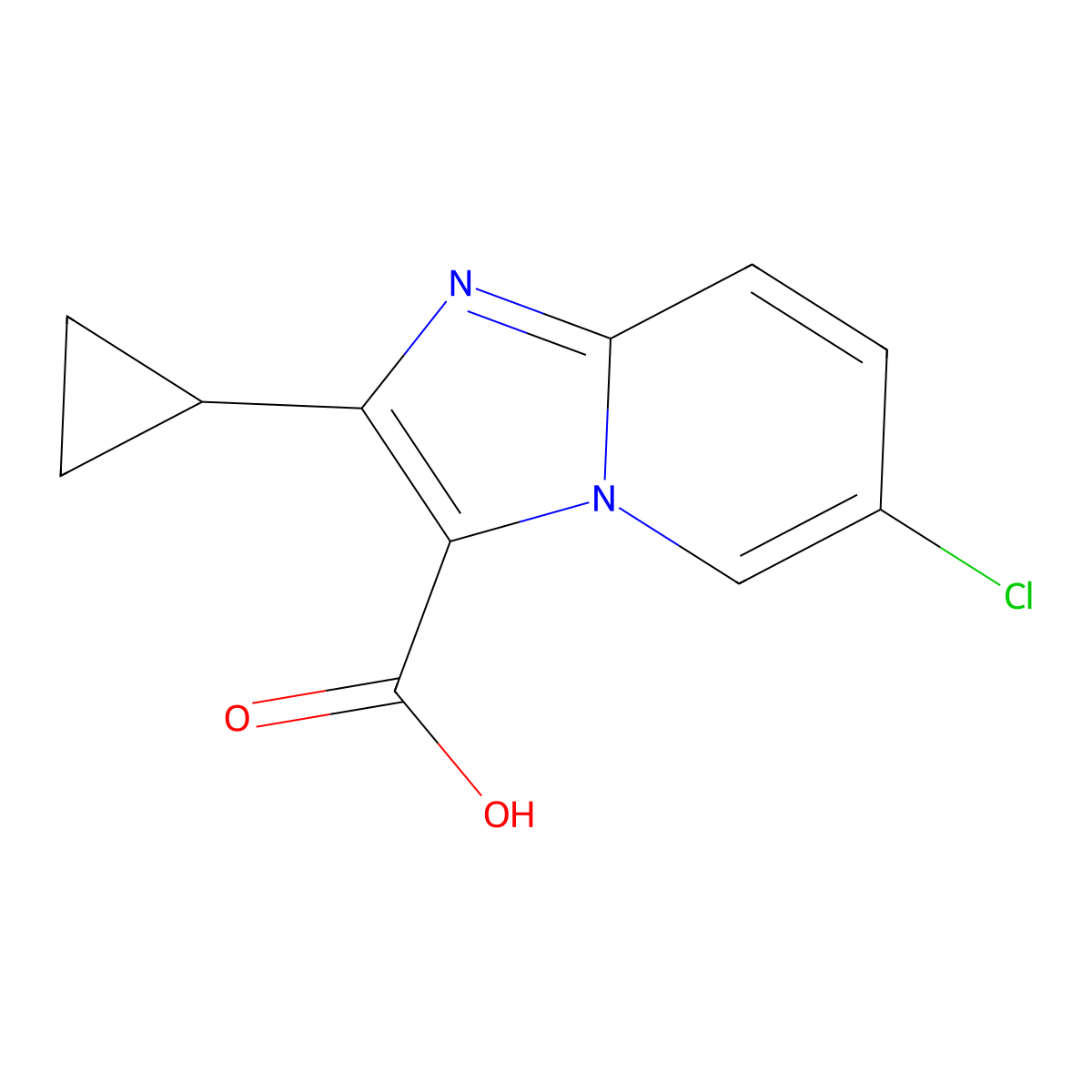 6-Chloro-2-cyclopropylimidazo[1,2-a]pyridine-3-carboxylic acid molecular structure, CAS 1368151-85-2