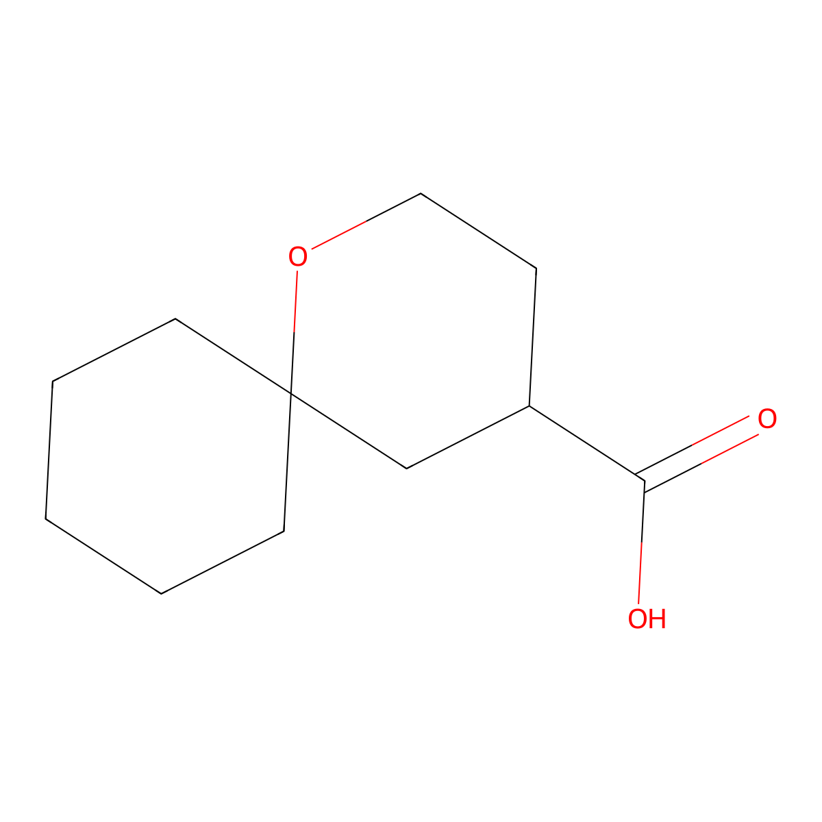 1-Oxaspiro[5.5]undecane-4-carboxylic acid molecular structure, CAS 1368153-21-2