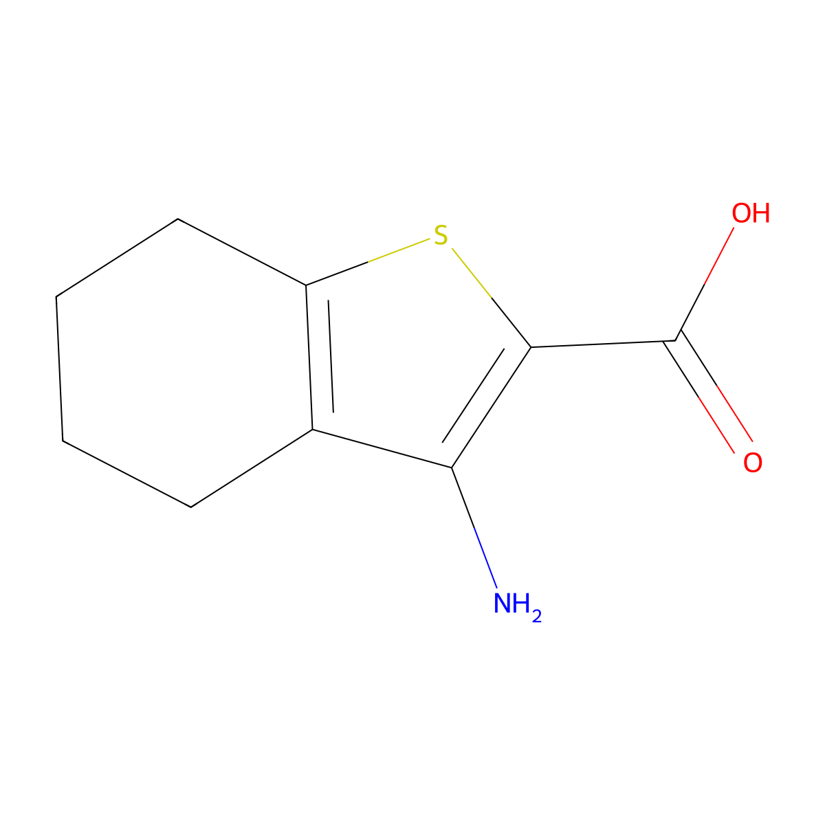 3-Amino-4,5,6,7-tetrahydrobenzo[b]thiophene-2-carboxylic acid molecular structure, CAS 1368159-51-6