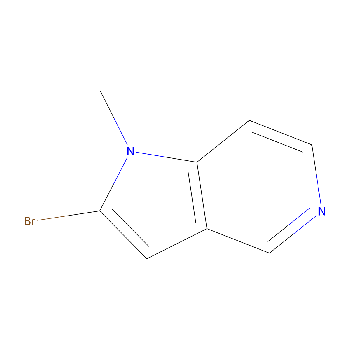 2-bromo-1-methyl-1H-pyrrolo[3,2-c]pyridine molecular structure, CAS 1368161-73-2