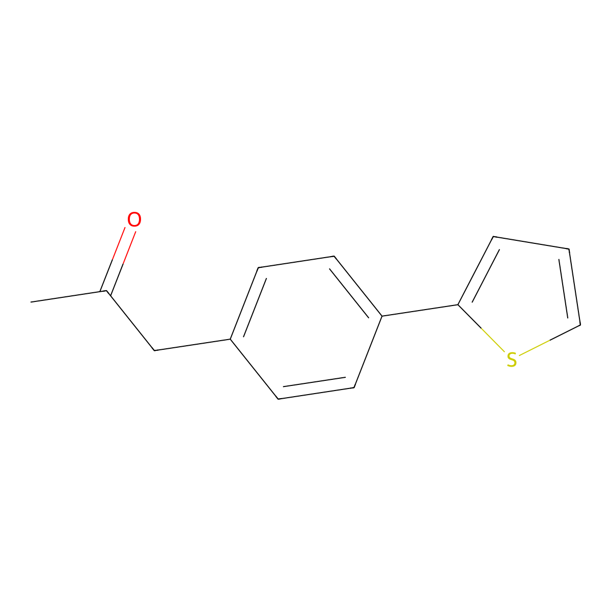 [4-(Thiophen-2-yl)phenyl]propan-2-one molecular structure, CAS 1368162-82-6