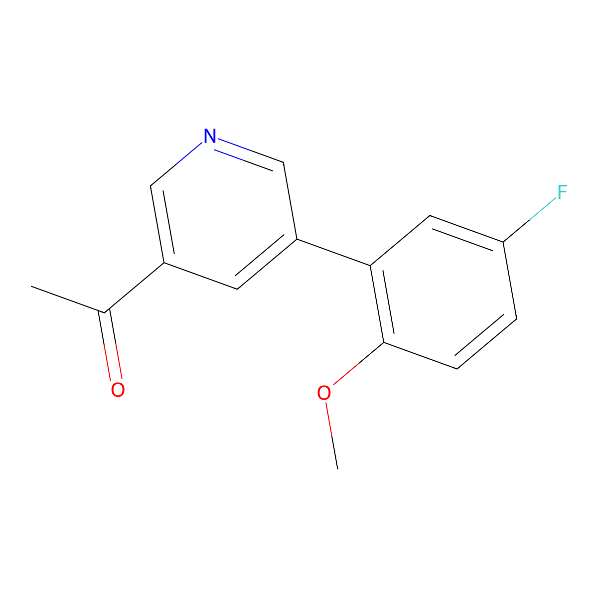 1-[5-(5-Fluoro-2-methoxyphenyl)-3-pyridinyl]ethanone molecular structure, CAS 1368164-68-4