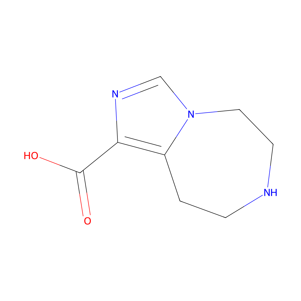 5H,6H,7H,8H,9H-imidazo[1,5-d][1,4]diazepine-1-carboxylic acid molecular structure, CAS 1368165-54-1