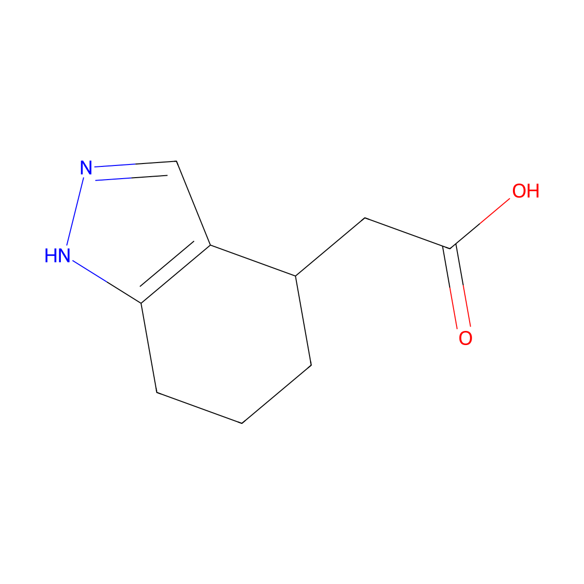 2-(4,5,6,7-tetrahydro-1H-indazol-4-yl)acetic acid molecular structure, CAS 1368166-91-9