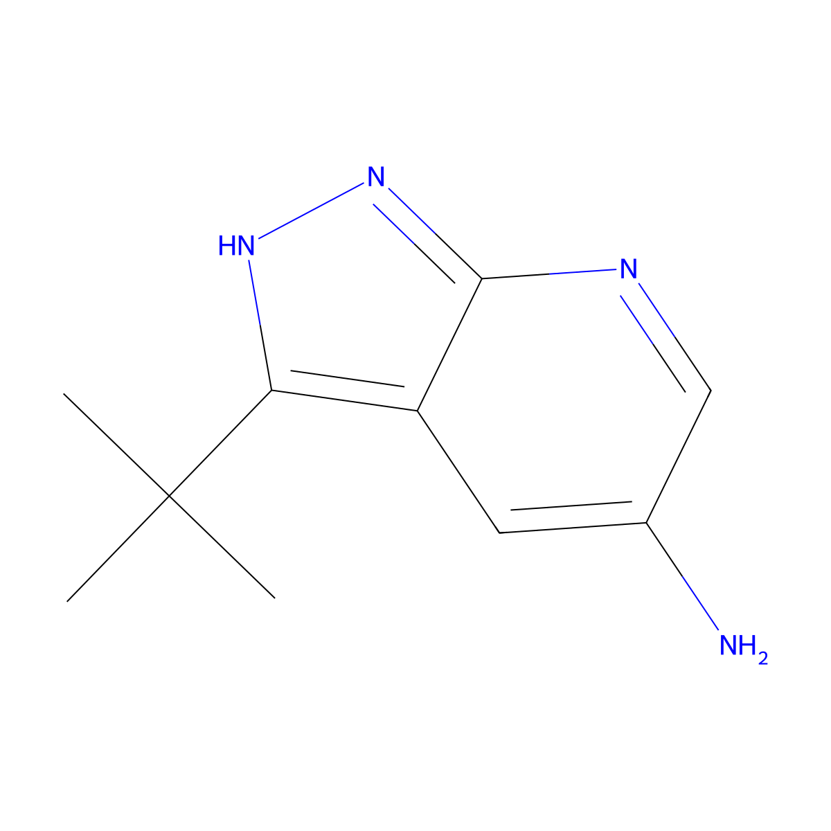 3-tert-Butyl-1H-pyrazolo[3,4-b]pyridin-5-amine molecular structure, CAS 1368167-04-7