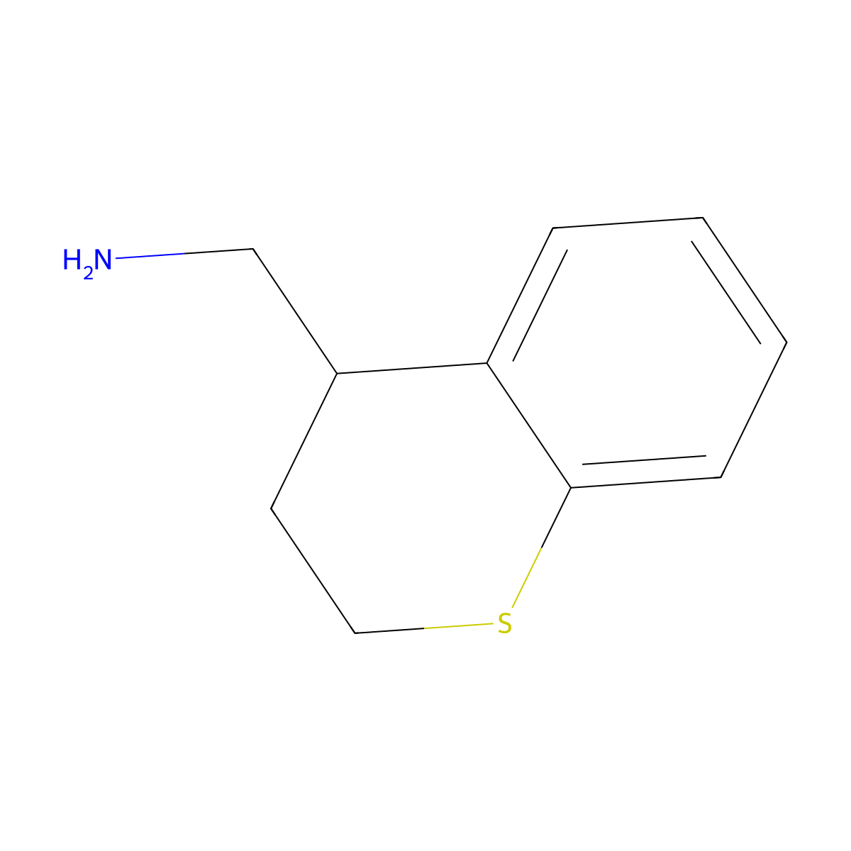 (3,4-dihydro-2H-1-benzothiopyran-4-yl)methanamine molecular structure, CAS 1368167-16-1