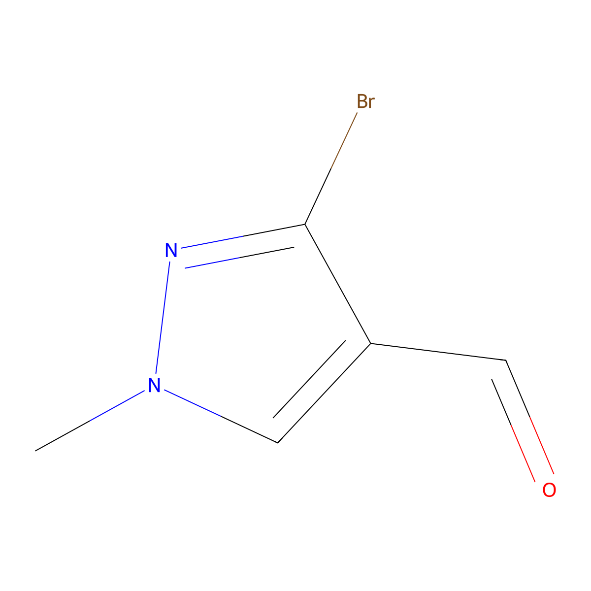 3-bromo-1-methyl-1H-pyrazole-4-carbaldehyde molecular structure, CAS 1368167-47-8