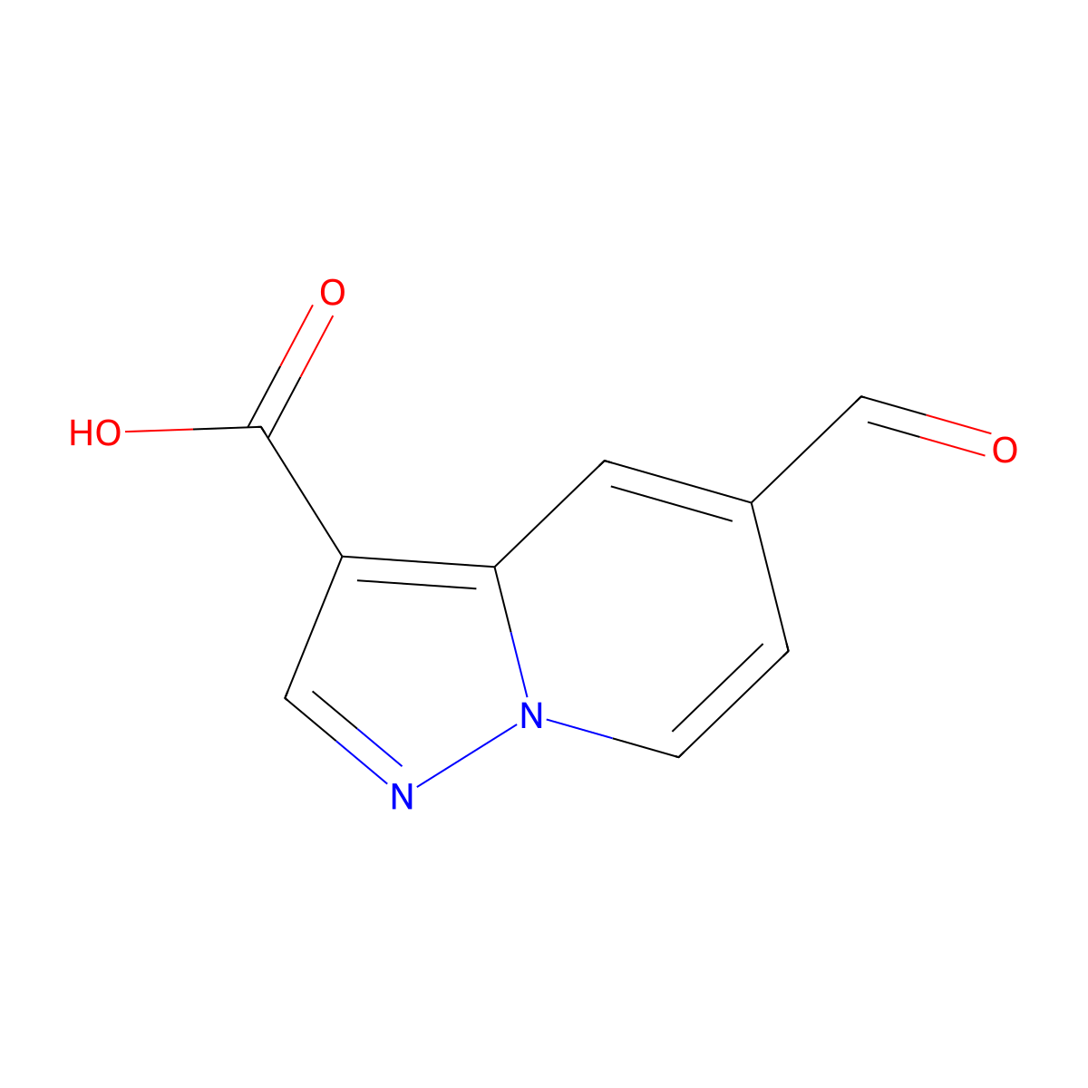 5-Formylpyrazolo(1,5-a)pyridine-3-carboxylic acid molecular structure, CAS 1368168-29-9