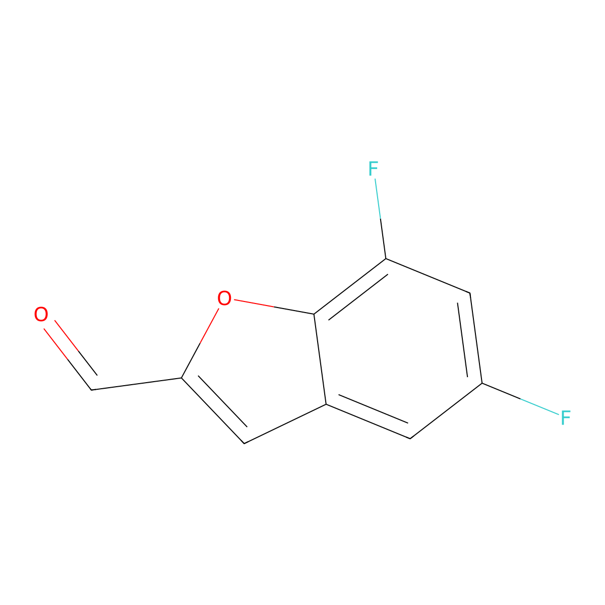 5,7-Difluorobenzofuran-2-carbaldehyde molecular structure, CAS 1368168-33-5