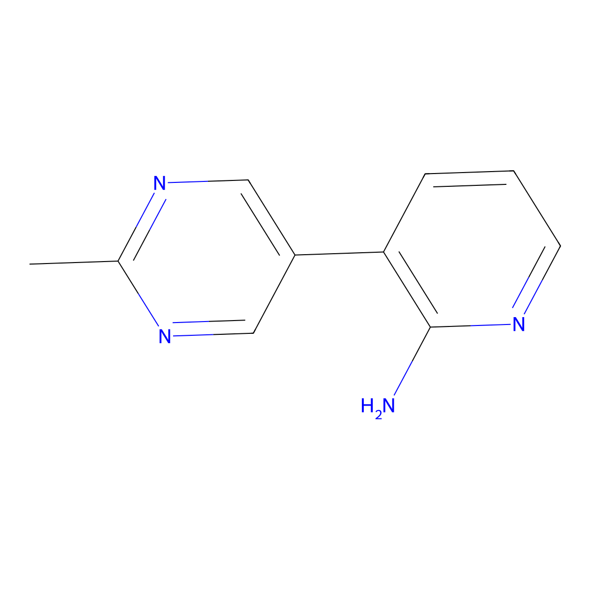 2-Amino-3-(2-methylpyrimidin-5-yl)pyridine molecular structure, CAS 1368169-48-5
