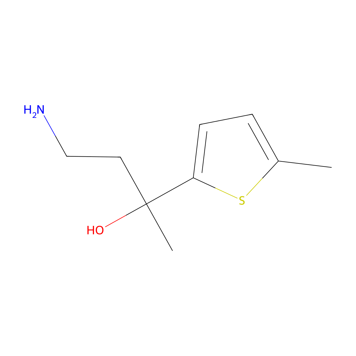 4-Amino-2-(5-methylthiophen-2-yl)butan-2-ol molecular structure, CAS 1368169-79-2