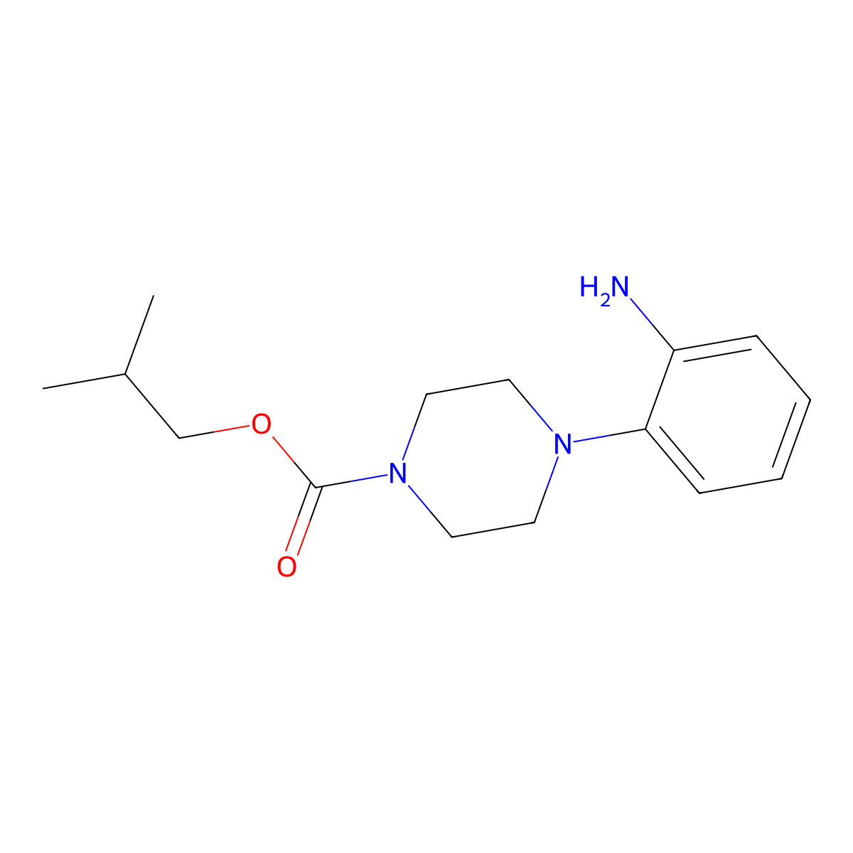2-Methylpropyl 4-(2-aminophenyl)piperazine-1-carboxylate molecular structure, CAS 136817-34-0