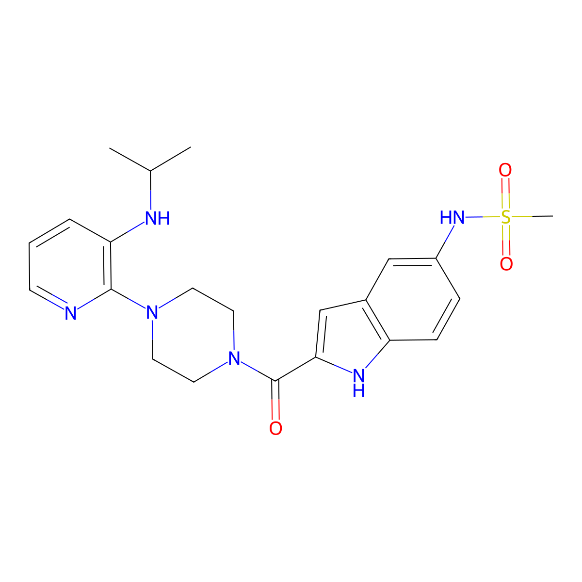 Delavirdine molecular structure, CAS 136817-59-9