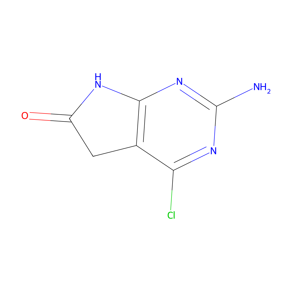 2-amino-4-chloro-5,7-dihydro-6H-Pyrrolo[2,3-d]pyrimidin-6-one molecular structure, CAS 1368170-15-3