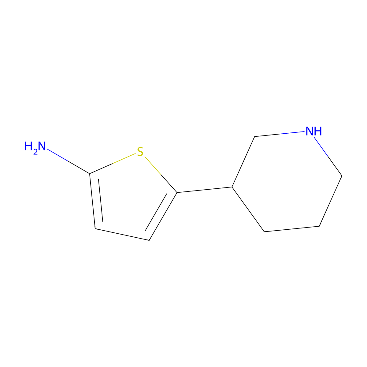 5-(Piperidin-3-yl)thiophen-2-amine molecular structure, CAS 1368171-78-1