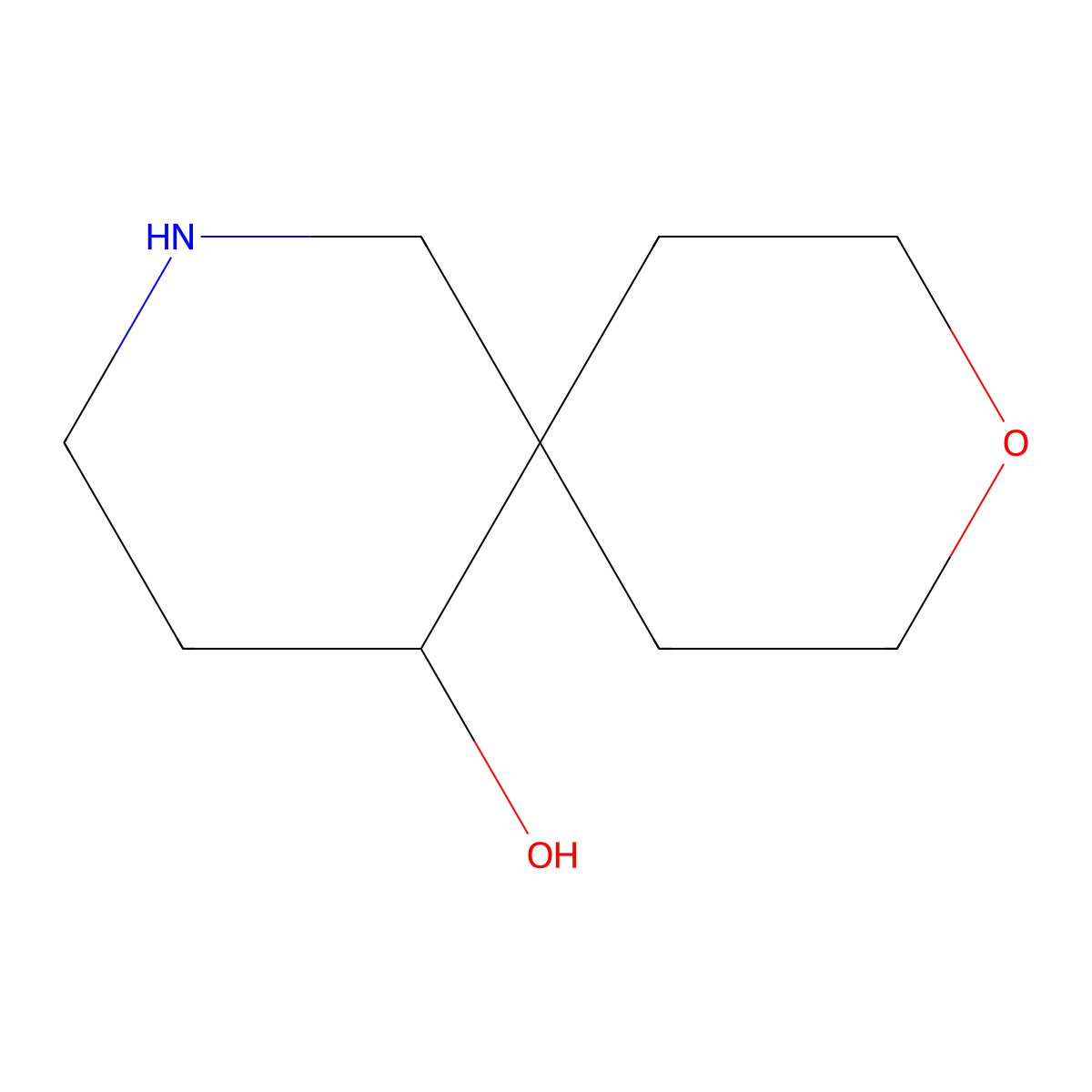 9-Oxa-2-azaspiro[5.5]undecan-5-ol molecular structure, CAS 1368172-57-9