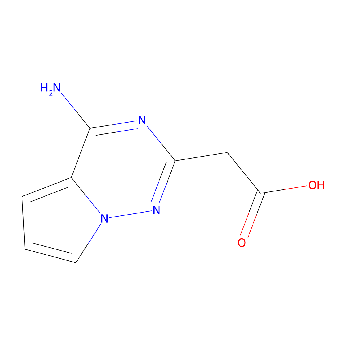 2-{4-Aminopyrrolo[2,1-f][1,2,4]triazin-2-yl}acetic acid molecular structure, CAS 1368172-64-8