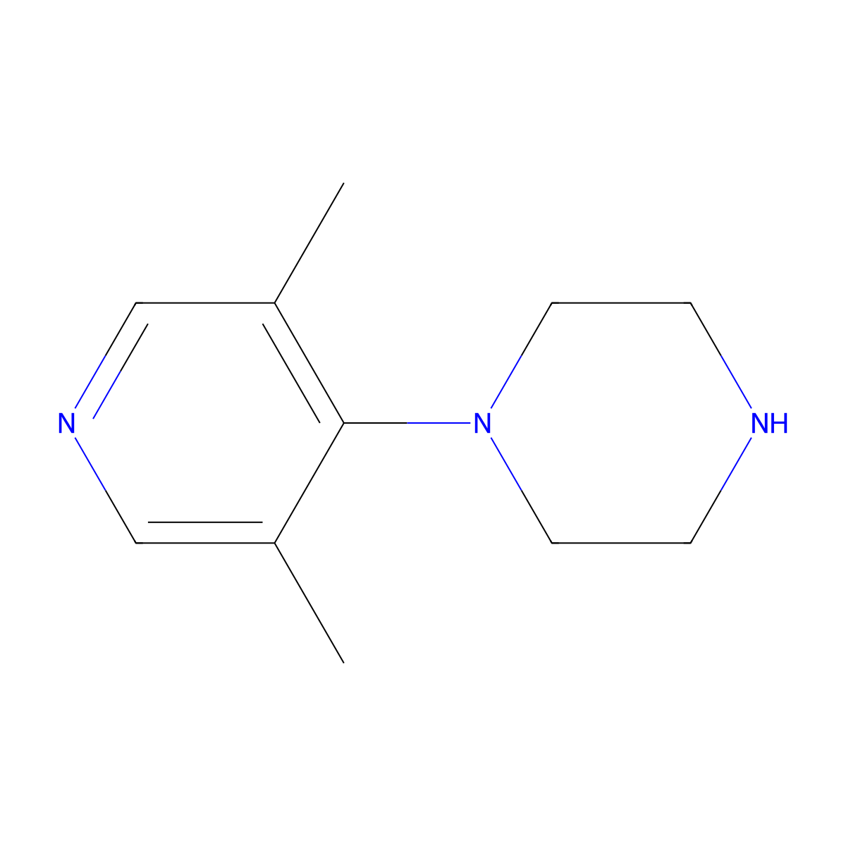 1-(3,5-Dimethylpyridin-4-yl)piperazine molecular structure, CAS 1368173-27-6